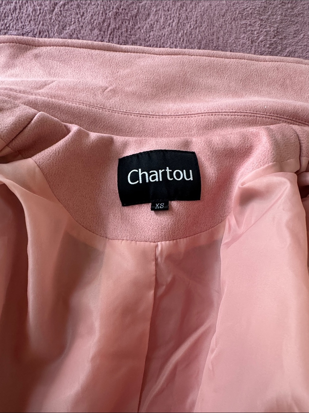 Brand New. Women's Dusty Pink Moto-Style Leather Jacket - Picture 8 of 8